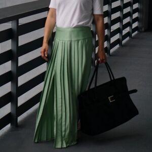 Matcha Green Pleated Women's Maxi Skirt l Bergdorf